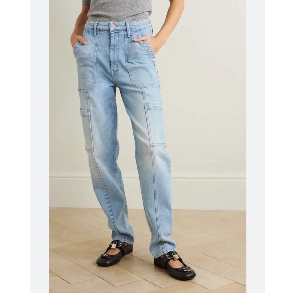 $315 MOTHER The‎ Private Double Pocket Skimp Paneled Utility Jeans High Rise 26